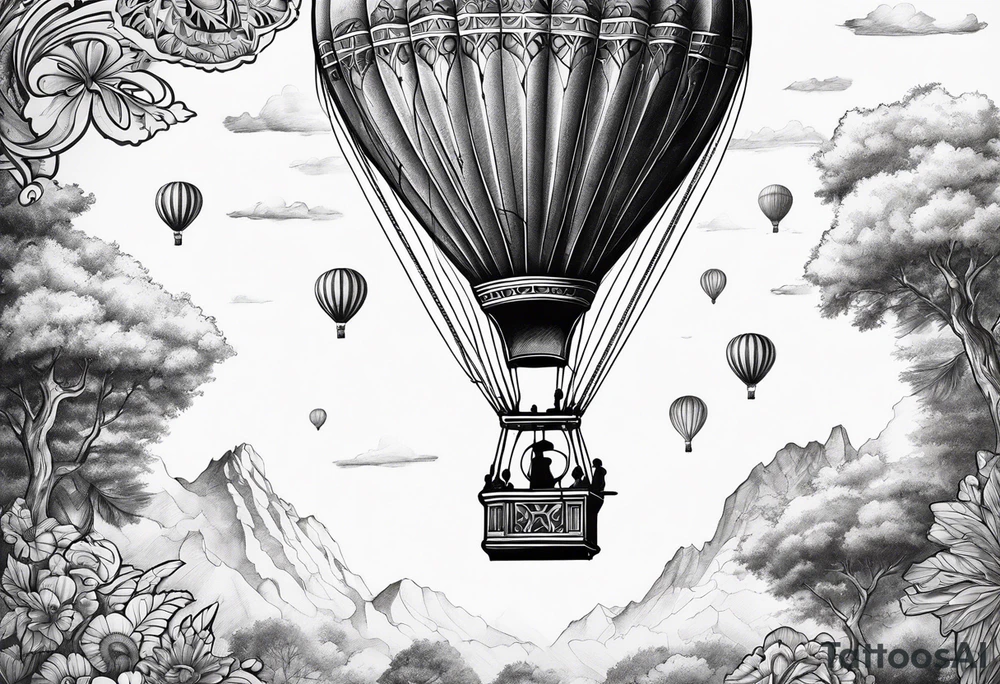 hotballoon ornemental tattoo idea