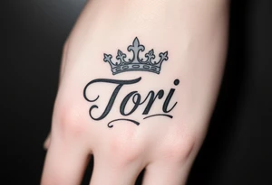 Name Tori with crown tattoo idea