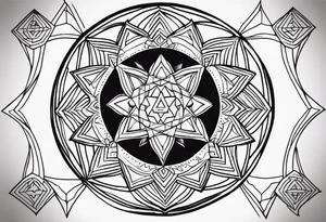 anahata, merkaba, mandala, geometric, cosmi tattoo idea