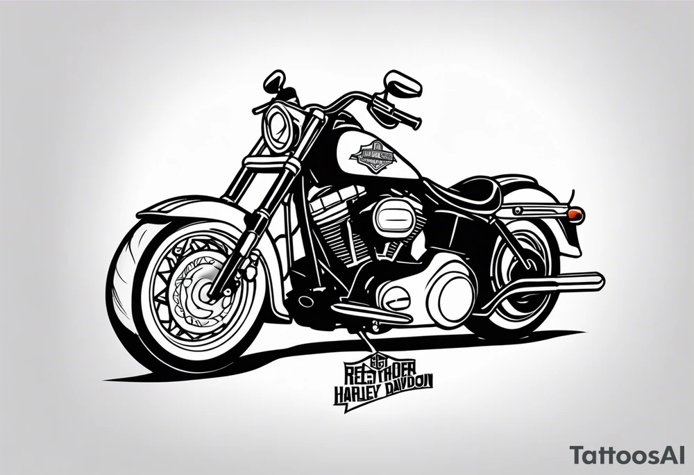 Rest Easy Brother Harley davidson tattoo idea