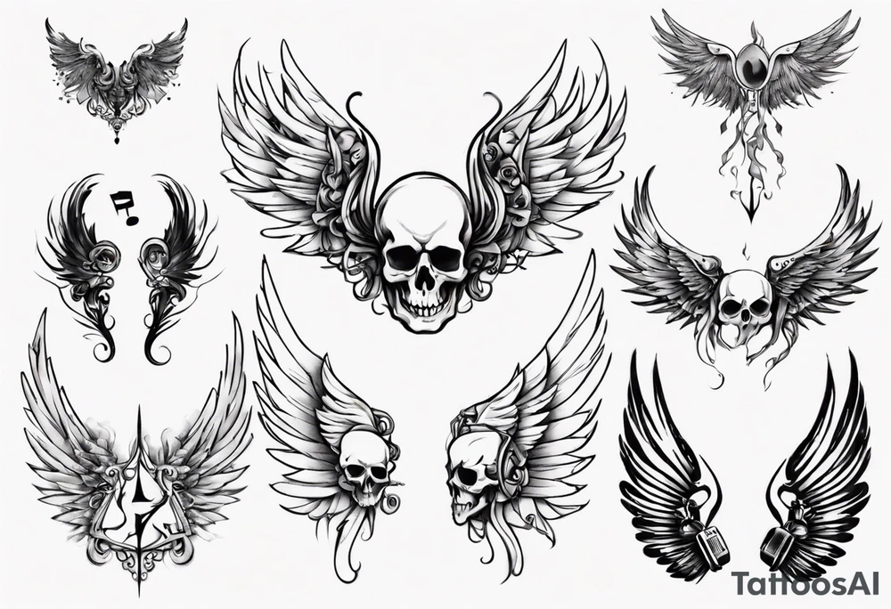 music wings tattoo idea