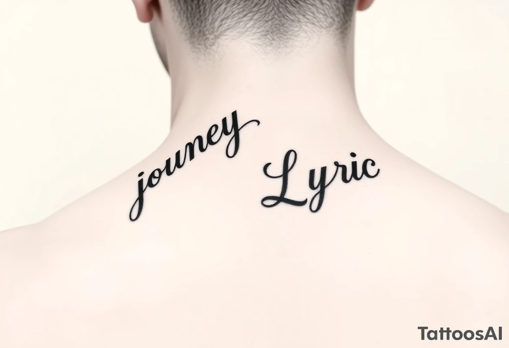 Journey name on side of neck.
Lyric name on opposite side of neck. tattoo idea