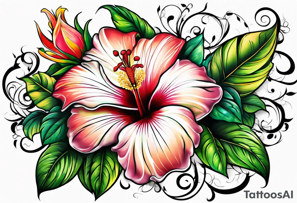 vines hibisco tattoo idea