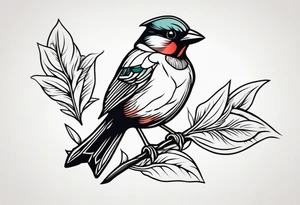 Sparrow traditional tattoo idea
