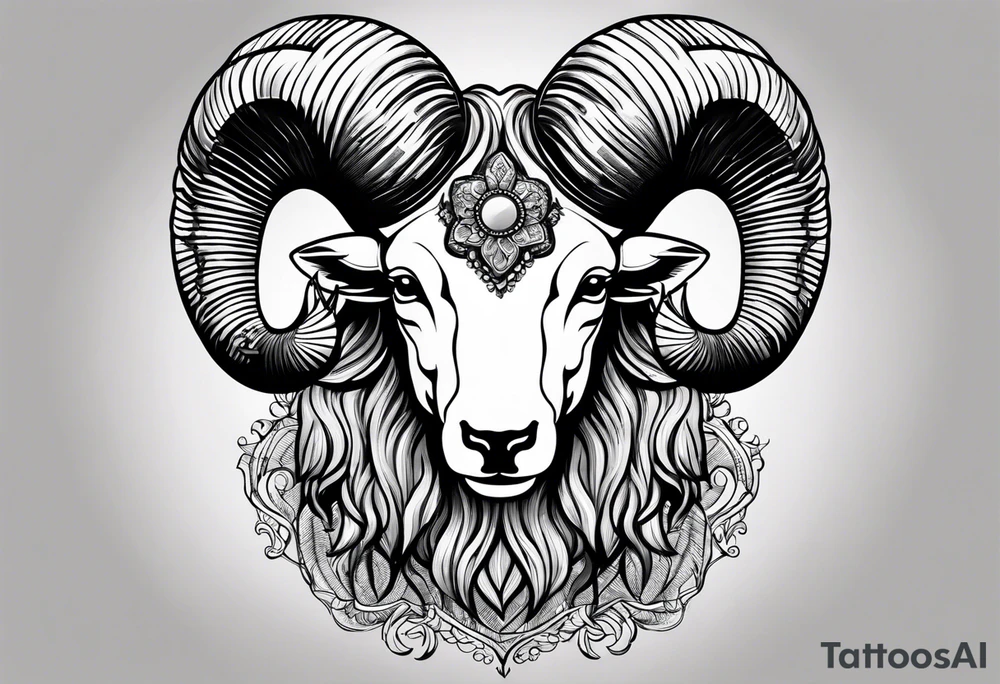 Just the horns from a ram tattoo idea