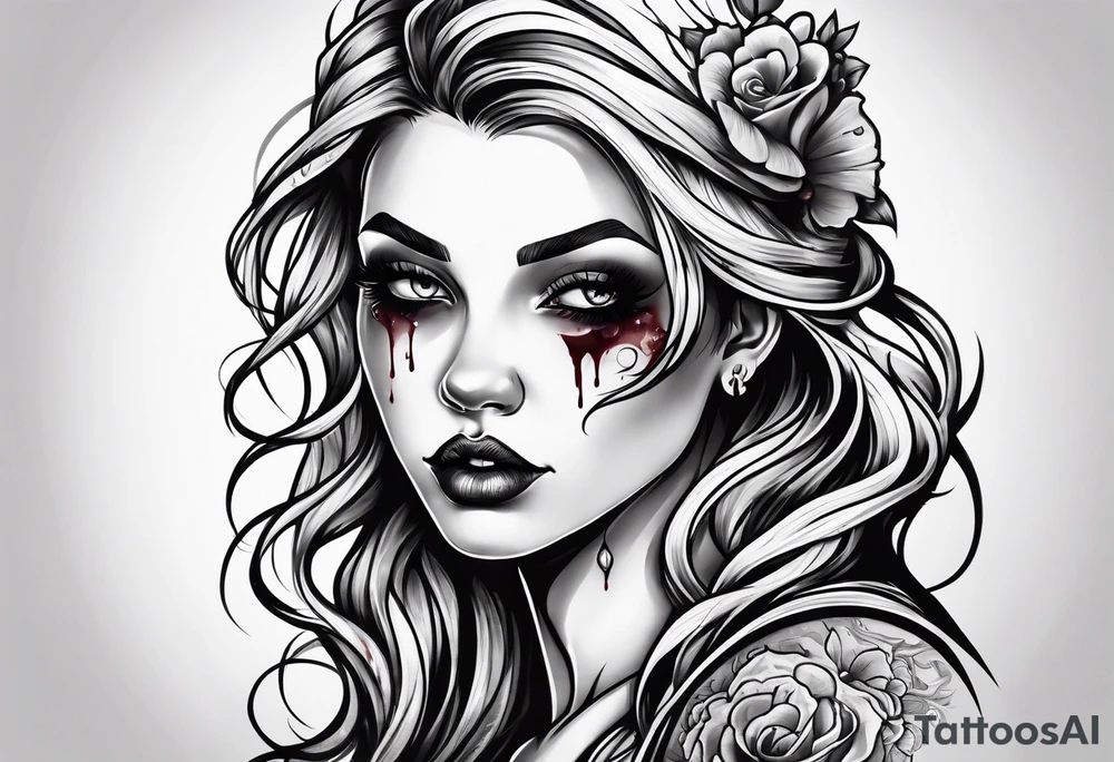 Zombie female tattoo idea