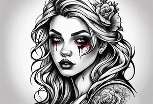 Zombie female tattoo idea