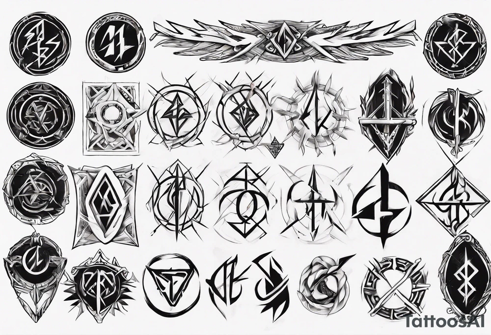 Nórdics runes power tattoo idea