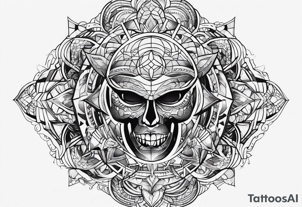 Abstract evil tattoo idea