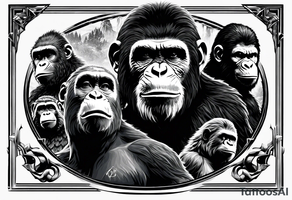 the movie planet of the apes tattoo idea