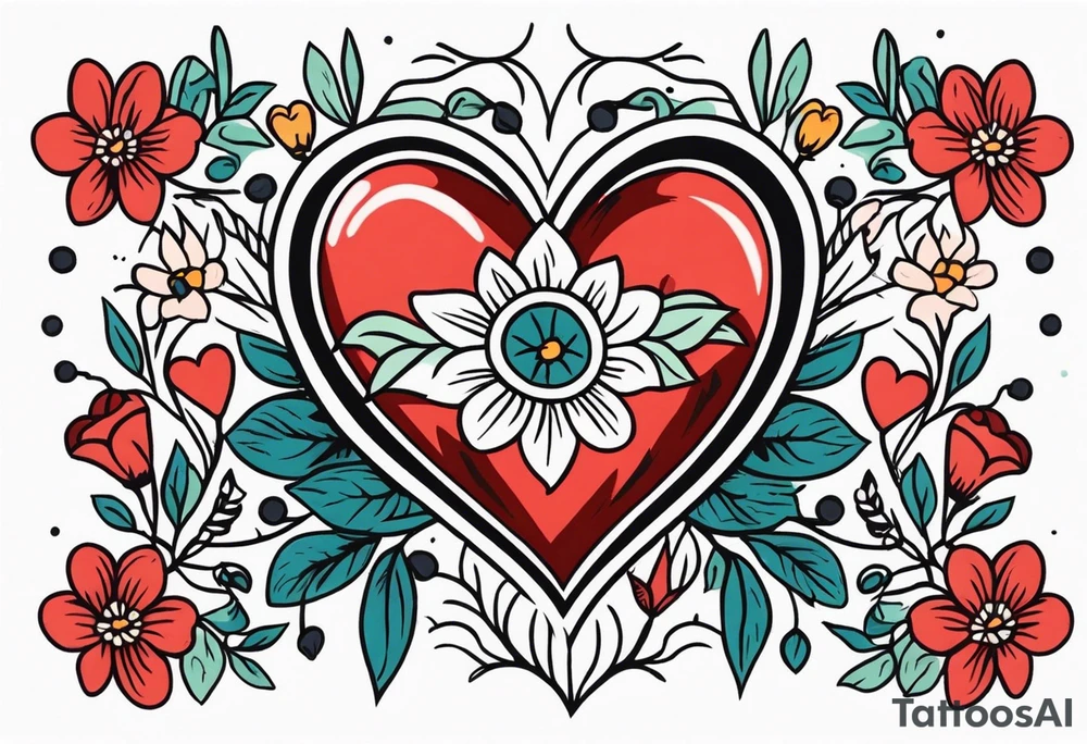 heart
old school vintage simple traditional design surrounded by vintage flowers


bold color simple tattoo idea