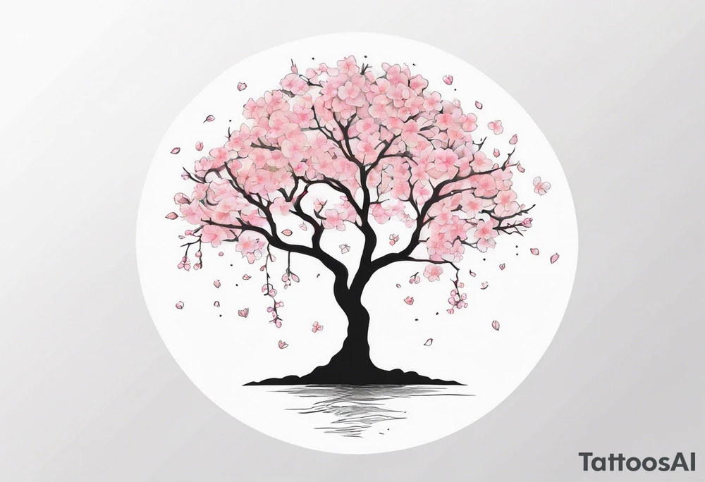 Mother Earth Tree using the cherry blossom tree tattoo idea