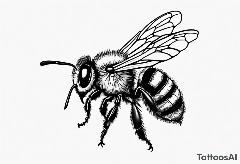 sketch of simple bee tattoo idea