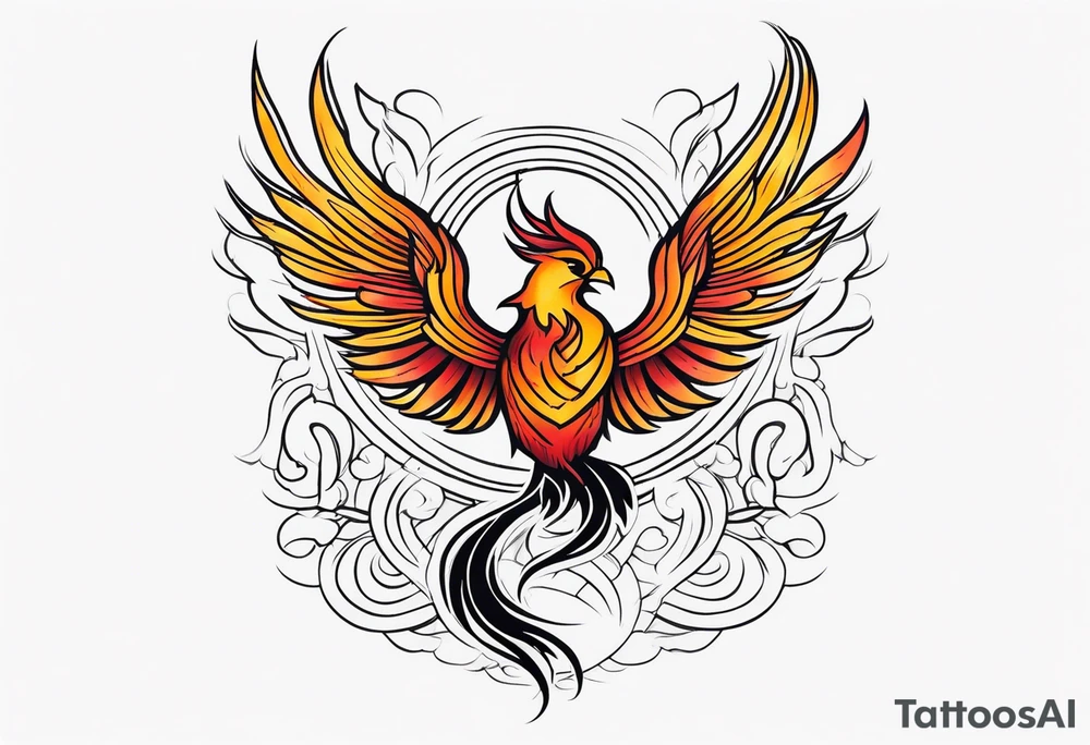 phoenix being reborn tattoo idea