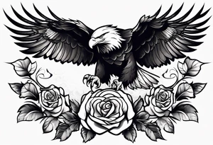 Eagle and rose tattoo idea