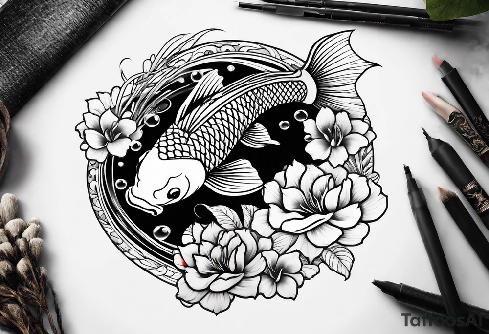 pretty koi fish tattoo idea