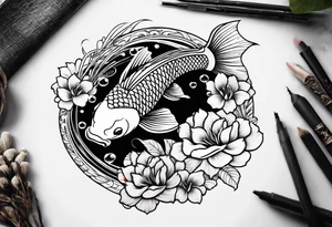 pretty koi fish tattoo idea