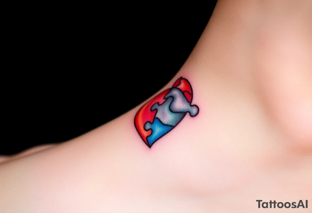 autism heart puzzle shape symbol tattoo idea
