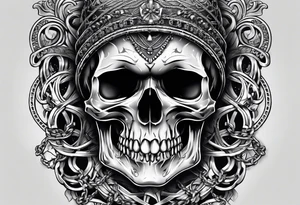 skull with chains tattoo idea