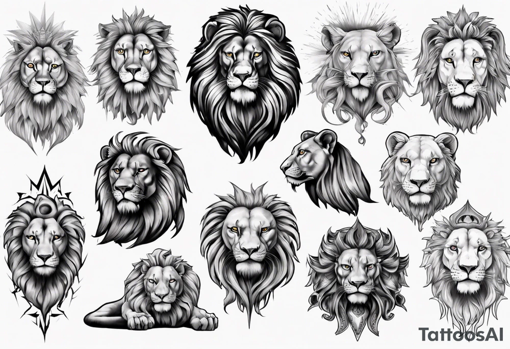 Lion statue tattoo idea