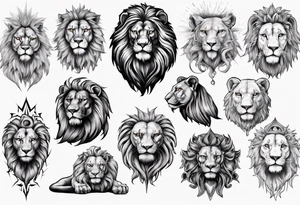 Lion statue tattoo idea