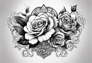 The word NoLuv with clouds and a dead rose around it tattoo idea