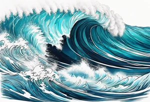 waves with "come what may" written underneath in cursive for forearm tattoo idea