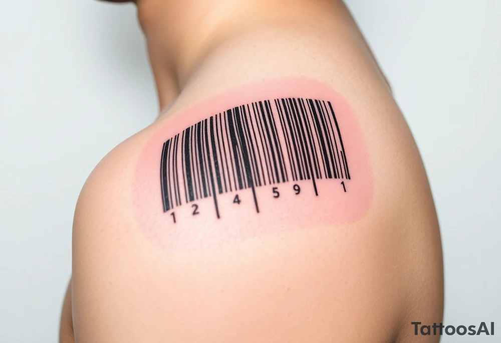 A barcode where the lines glitch and distort at the edges, symbolizing a love that breaks traditional codes. tattoo idea