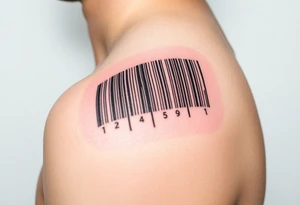 A barcode where the lines glitch and distort at the edges, symbolizing a love that breaks traditional codes. tattoo idea