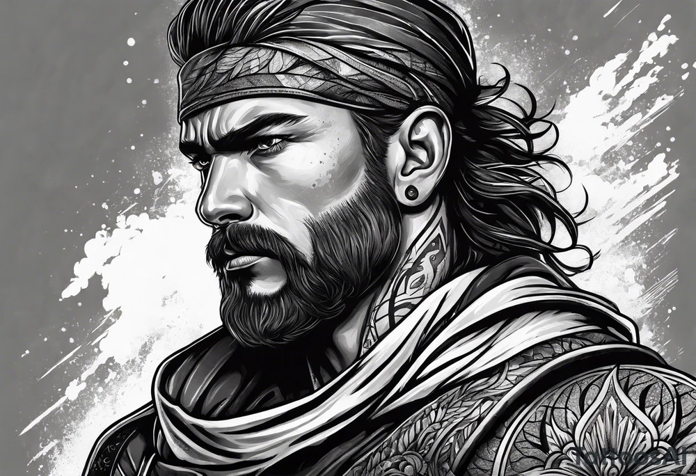 An illustration depicting a man showing courage and determination. tattoo idea An illustration depicting a man showing courage and determination. tattoo idea