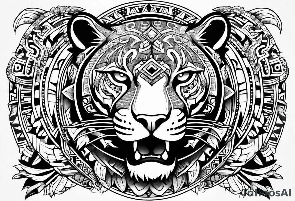 jaguar aztec shoulder tattoo idea