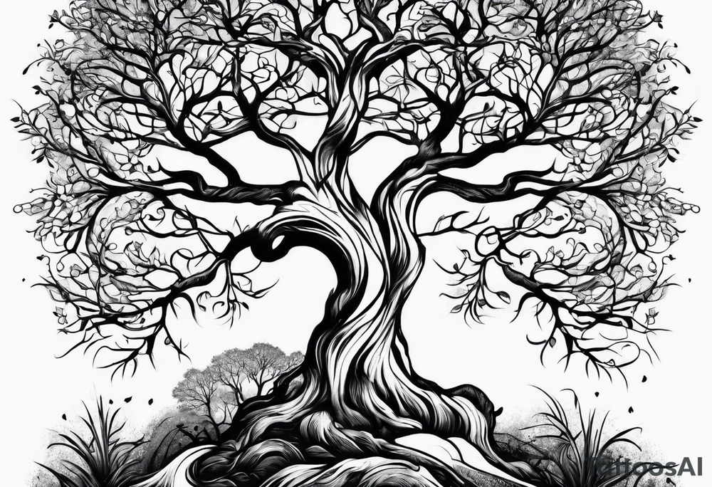 Tree without leaves tattoo idea