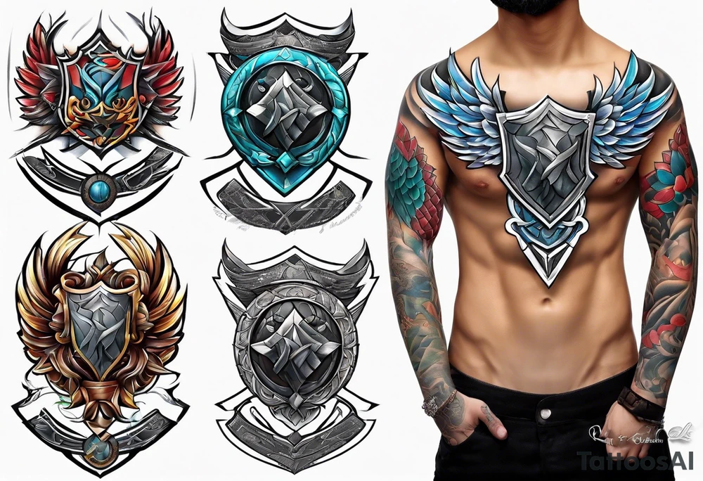 shield knot shoulder tattoo tattoo idea