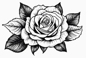 Rose, narcissus flower, holly flower tattoo idea