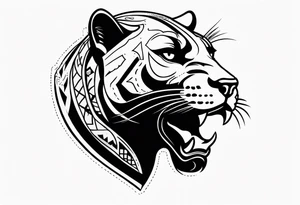 Panther with old school tattoos tattoo idea