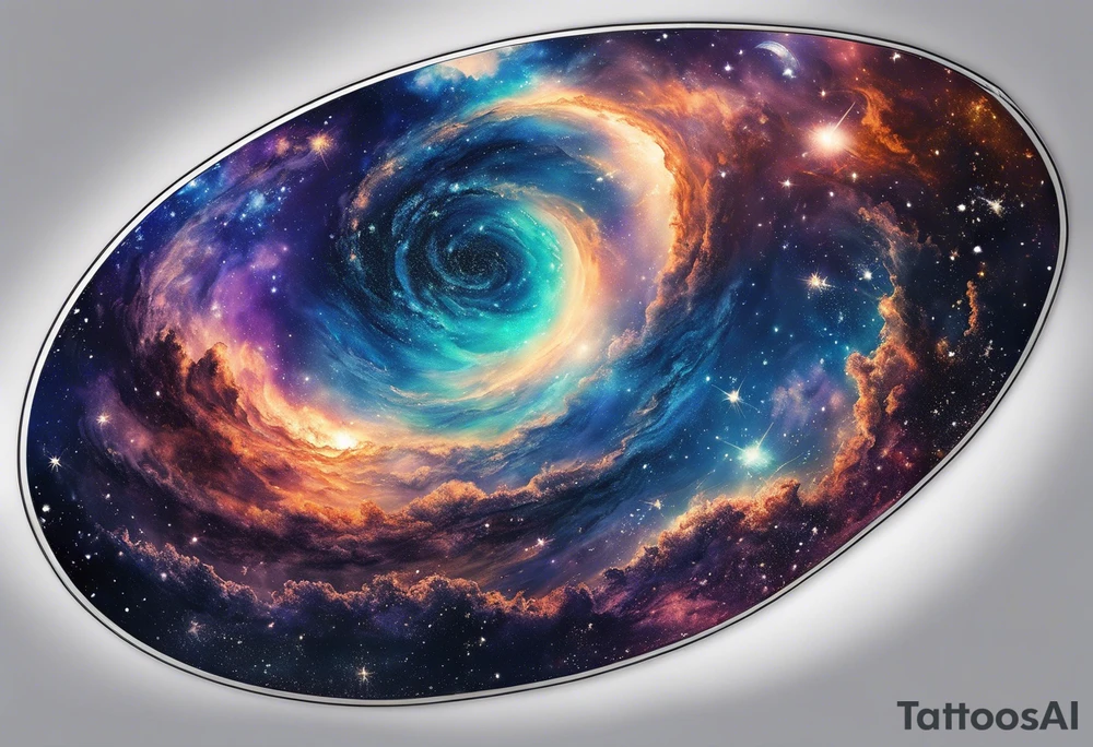 milky way galaxy with a cloudy pattern tattoo idea