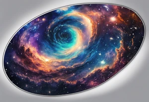 milky way galaxy with a cloudy pattern tattoo idea