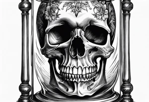 Skull on hour glass tattoo idea