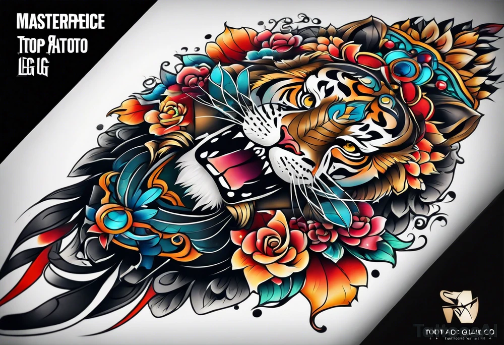 Full leg tattoo sleeve square tattoo idea