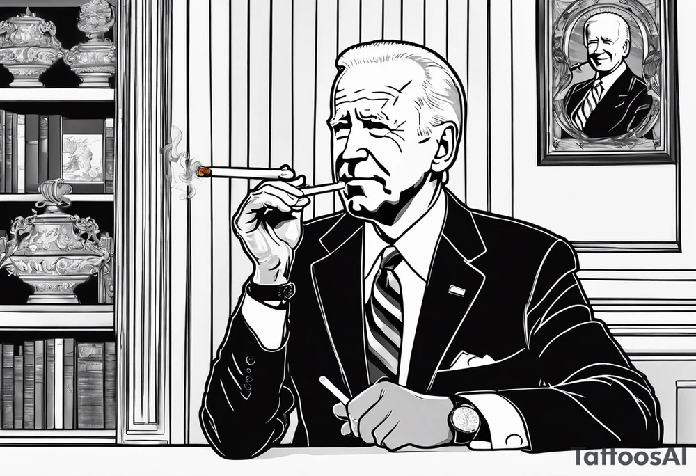 joe biden smoking cigarette tattoo idea