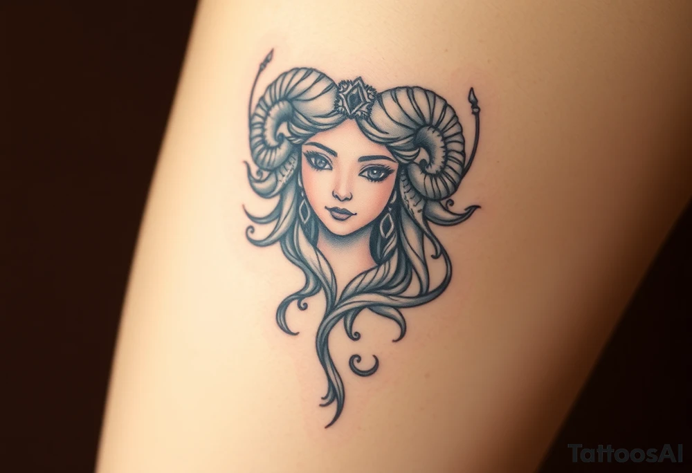 Aries goddess earthy chaos tattoo idea