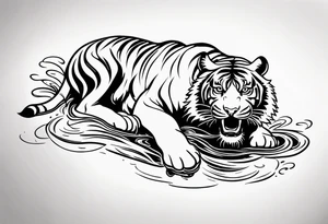 tiger lapping water tattoo idea