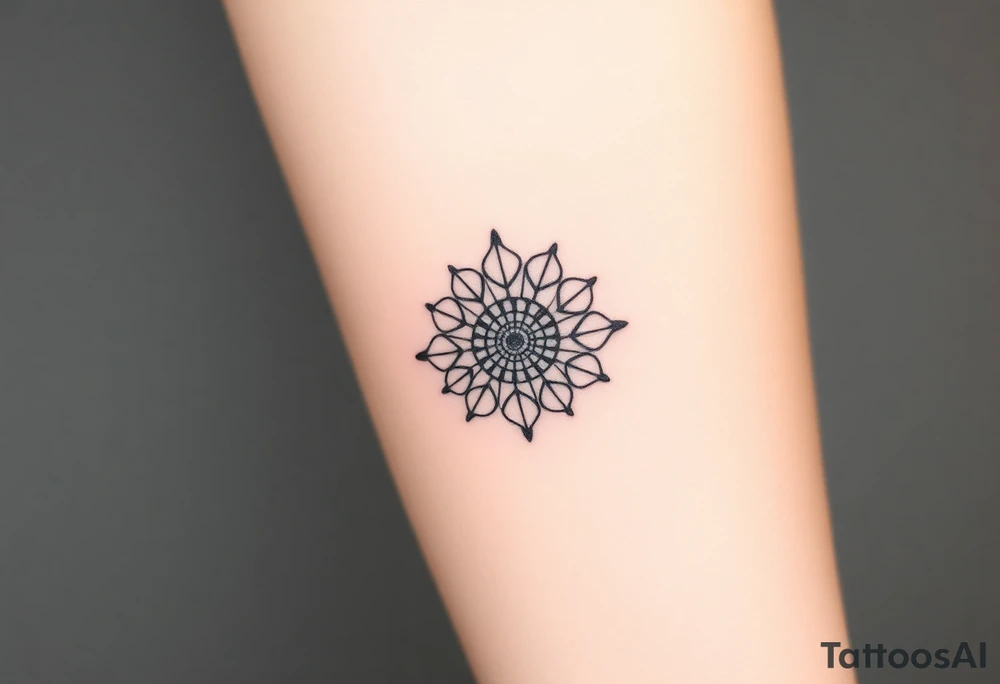 Fibonacci sun spiral shell tattoo idea