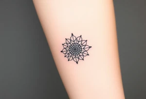 Fibonacci sun spiral shell tattoo idea