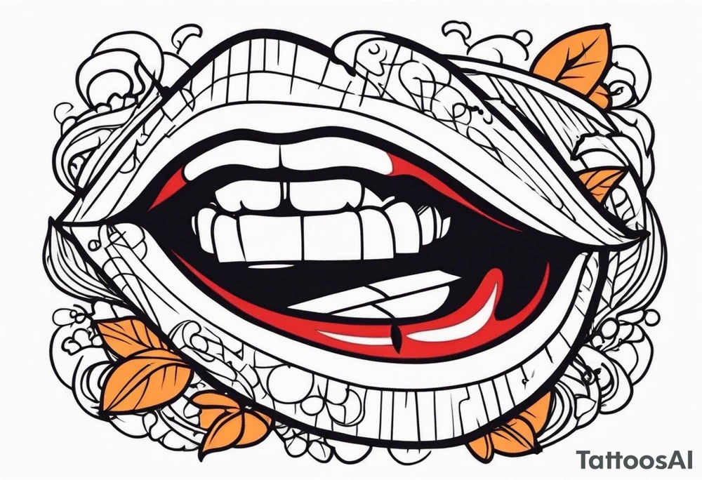mouth singing tattoo idea