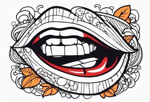 mouth singing tattoo idea