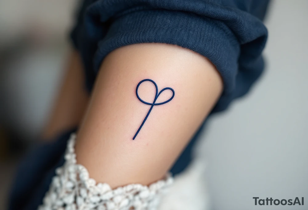 symbol for love rune ᚹ in icy blue tattoo idea