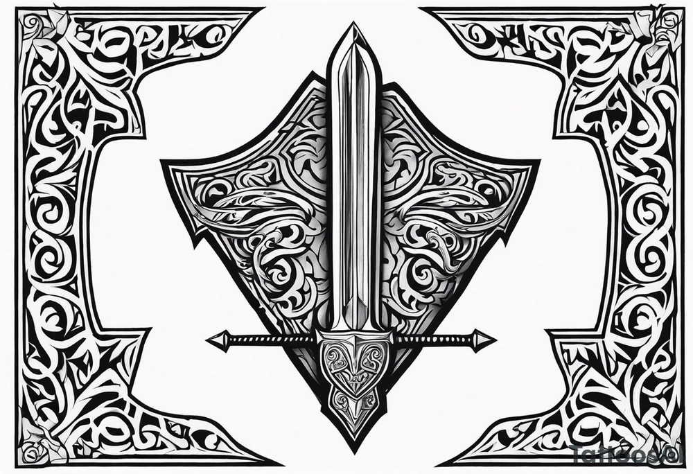 Valhalla sword shield steps tattoo idea