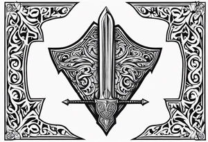 Valhalla sword shield steps tattoo idea