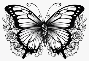 Butterfly with thorns tattoo idea